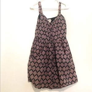 Navy and pink patterned pocket dress